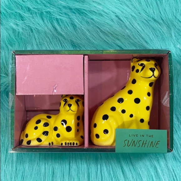 Live In The Sunshine Cheetah Salt & Pepper Set